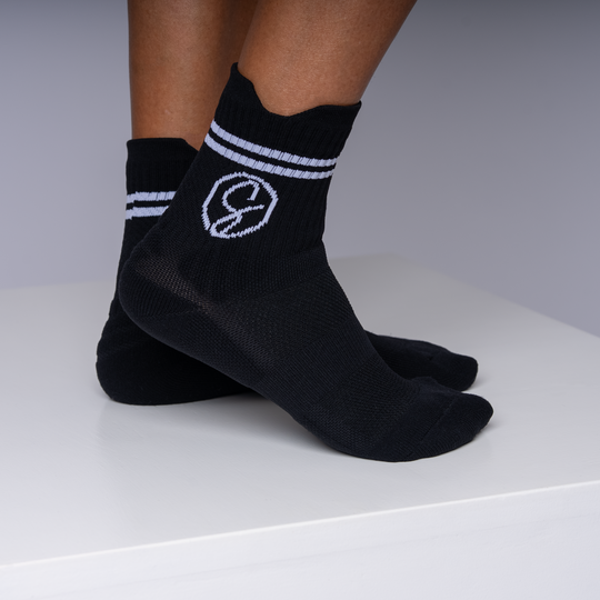 Black Athletic Sport Socks by Stridely