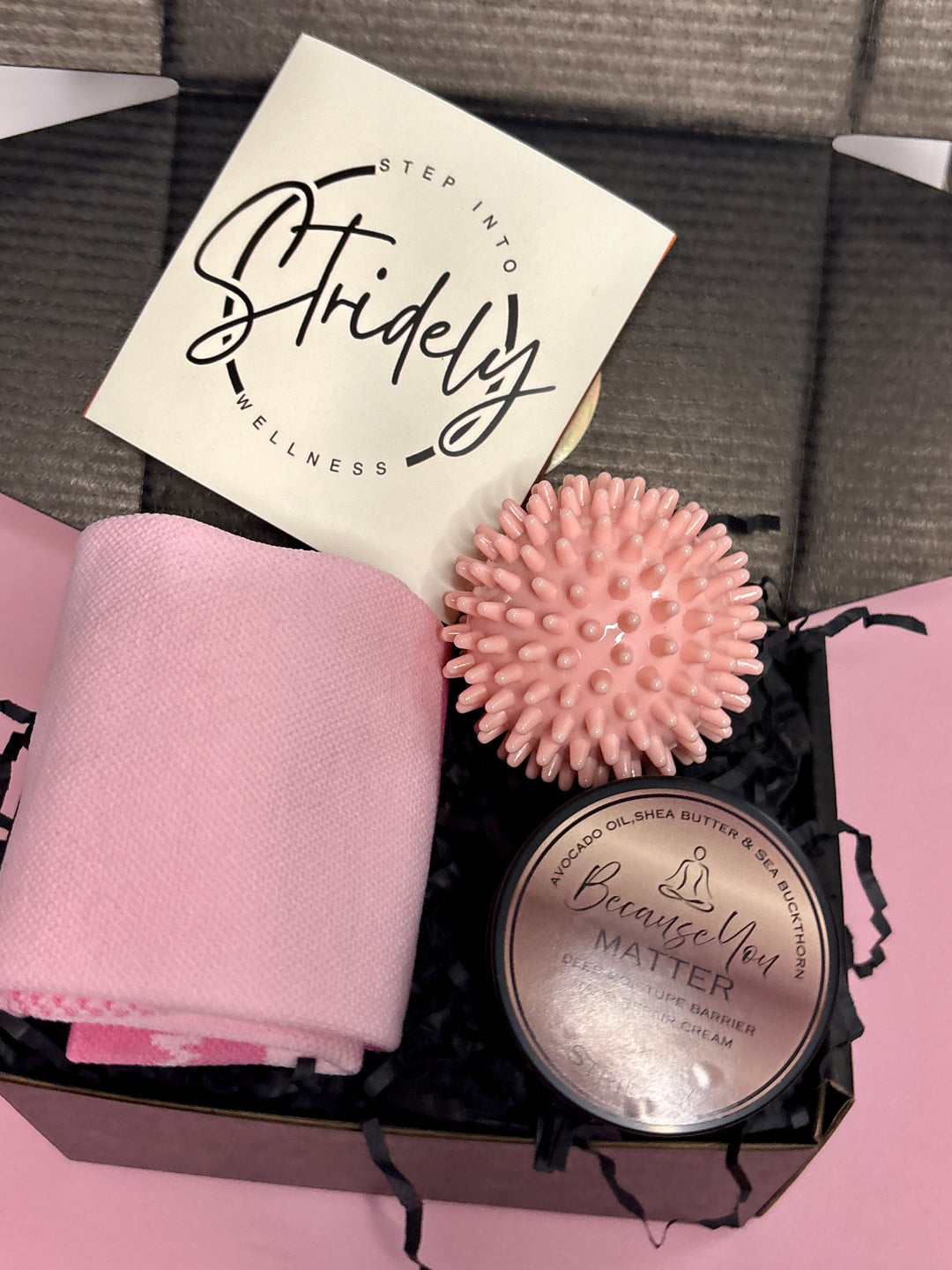 Essential Recovery Box, Stridely Foot Care Gift Box – Ultimate Foot Relief & Recovery Gift Set with Compression socks, Foot Roller, Massage Ball, Moisturizing Gel Socks & Castor Oil | Free Shipping